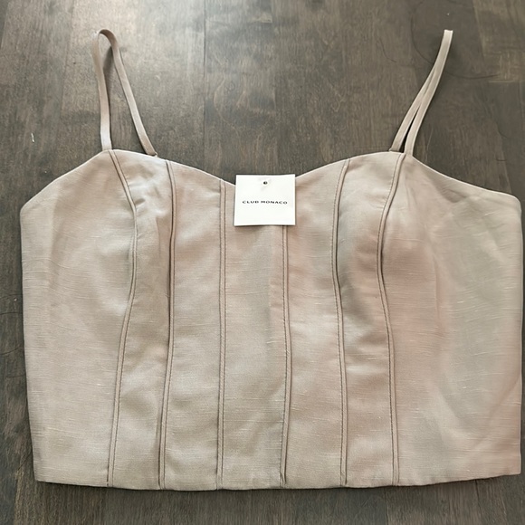 Club Monaco pintuck bandeau chemise Grey - NWT - Size XS - Picture 2 of 3